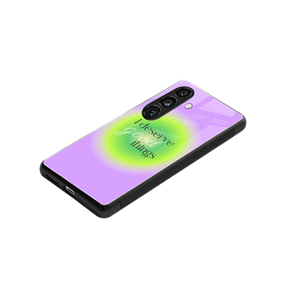 Worthy Glow stylish phone case for samsung galaxy s24 | glossy glass and slim fit