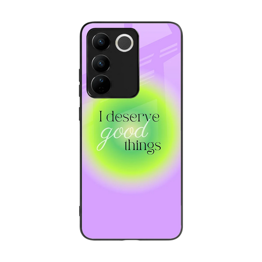 Worthy Glow back phone cover | glass case for vivo v27 5g