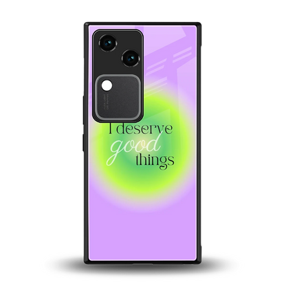 Worthy Glow back phone cover | glass case for vivo v30