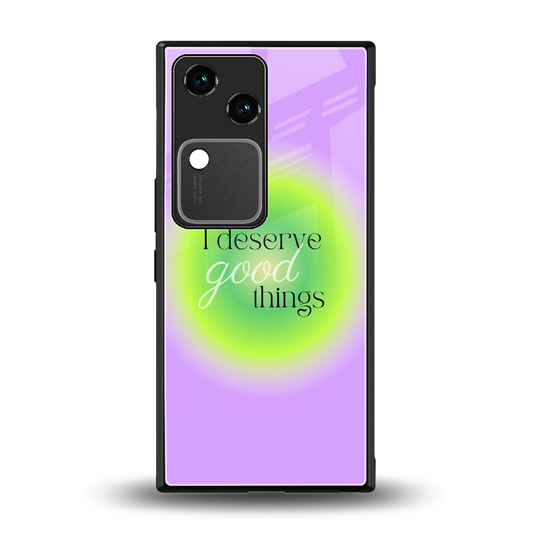 Worthy Glow back phone cover | glass case for vivo v30
