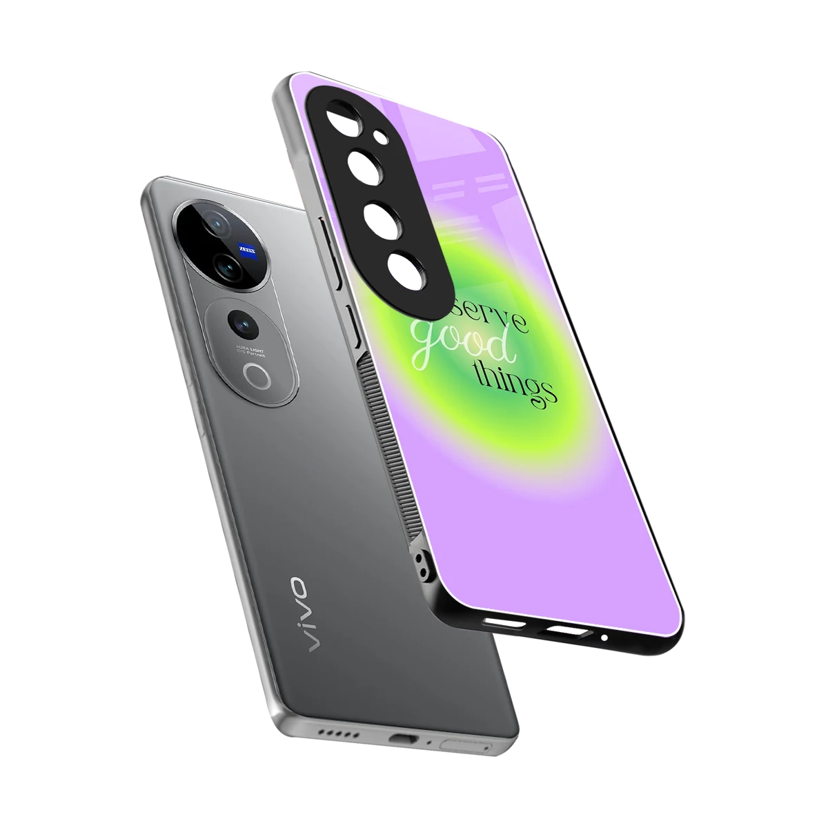 Worthy Glow sleek vivo v40 pro cover with tempered glass back and TPU edges
