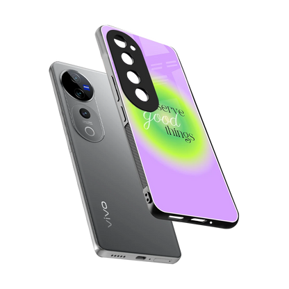Worthy Glow sleek vivo v40 pro cover with tempered glass back and TPU edges