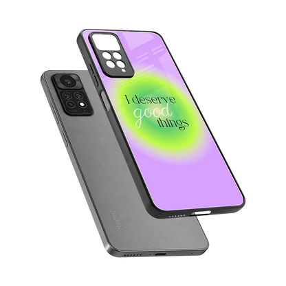 Worthy Glow sleek redmi note 11 pro cover with tempered glass back and TPU edges