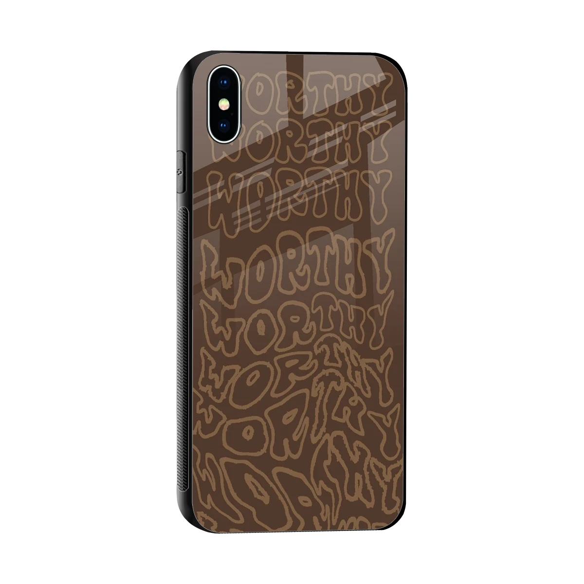 Worthy sleek iphone xs max cover with tempered glass back and TPU edges