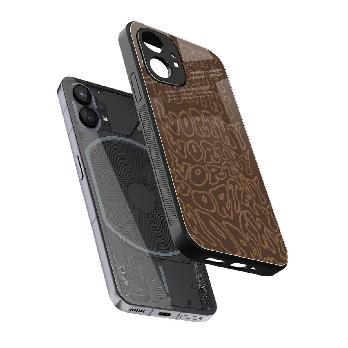 Worthy sleek nothing phone 1 cover with tempered glass back and TPU edges