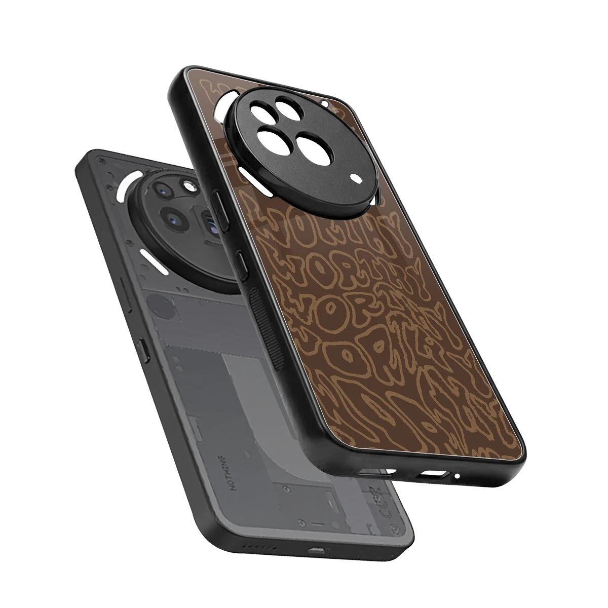 Worthy sleek nothing phone 3a pro cover with tempered glass back and TPU edges