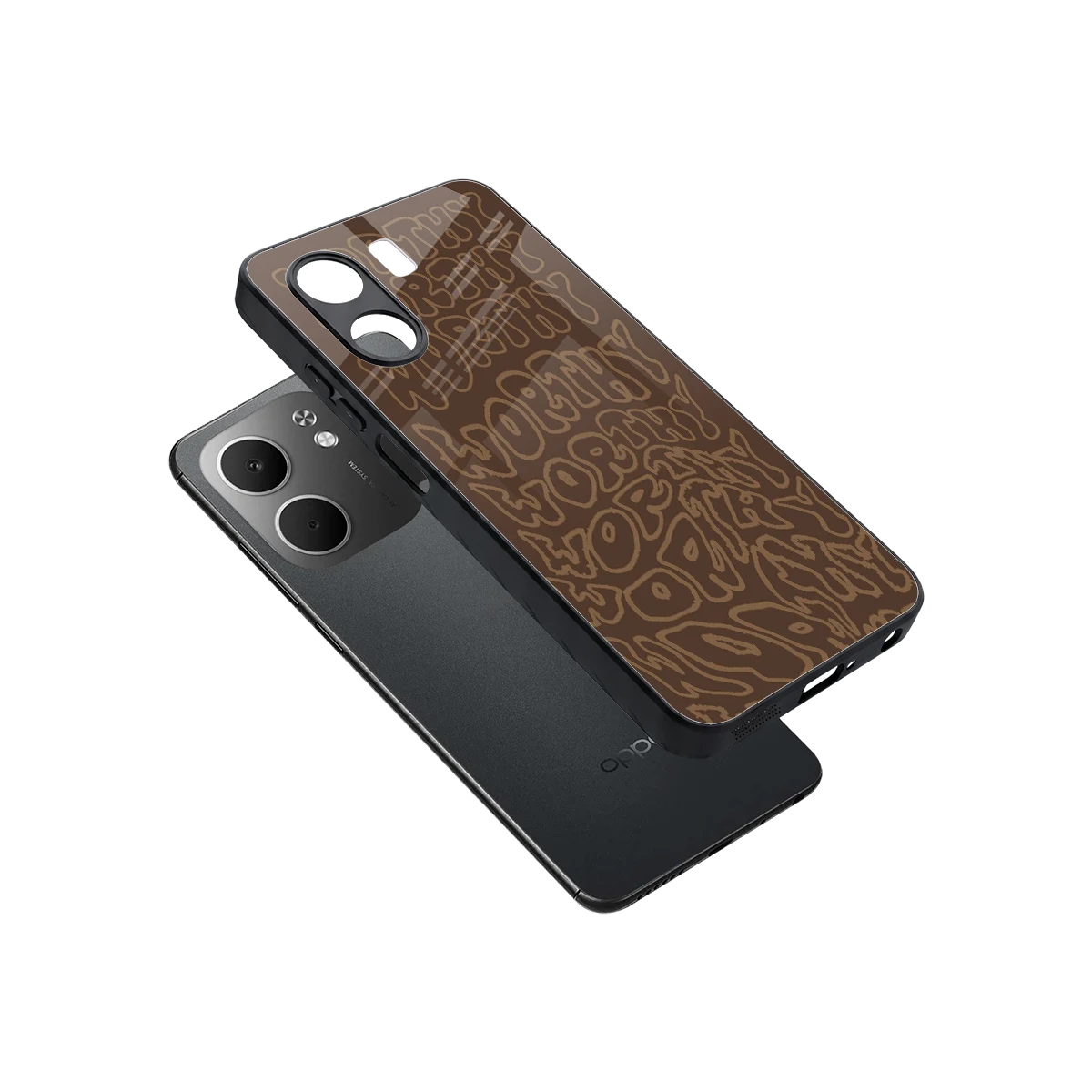 Worthy sleek oppo a5x 5g cover with tempered glass back and TPU edges