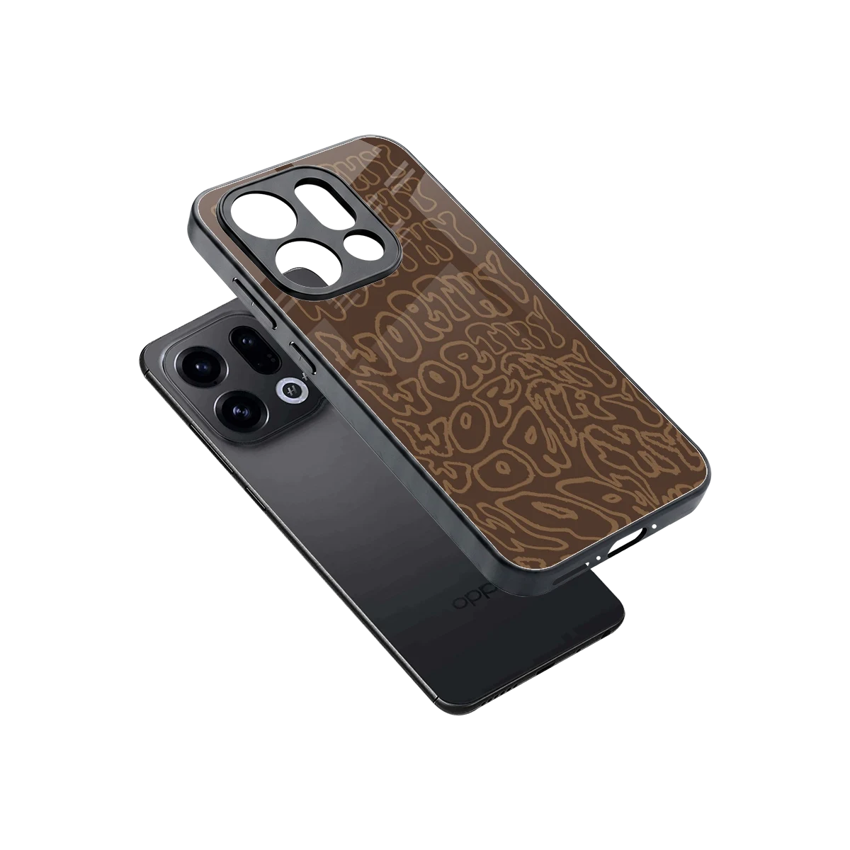 Worthy sleek oppo find x9 cover with tempered glass back and TPU edges