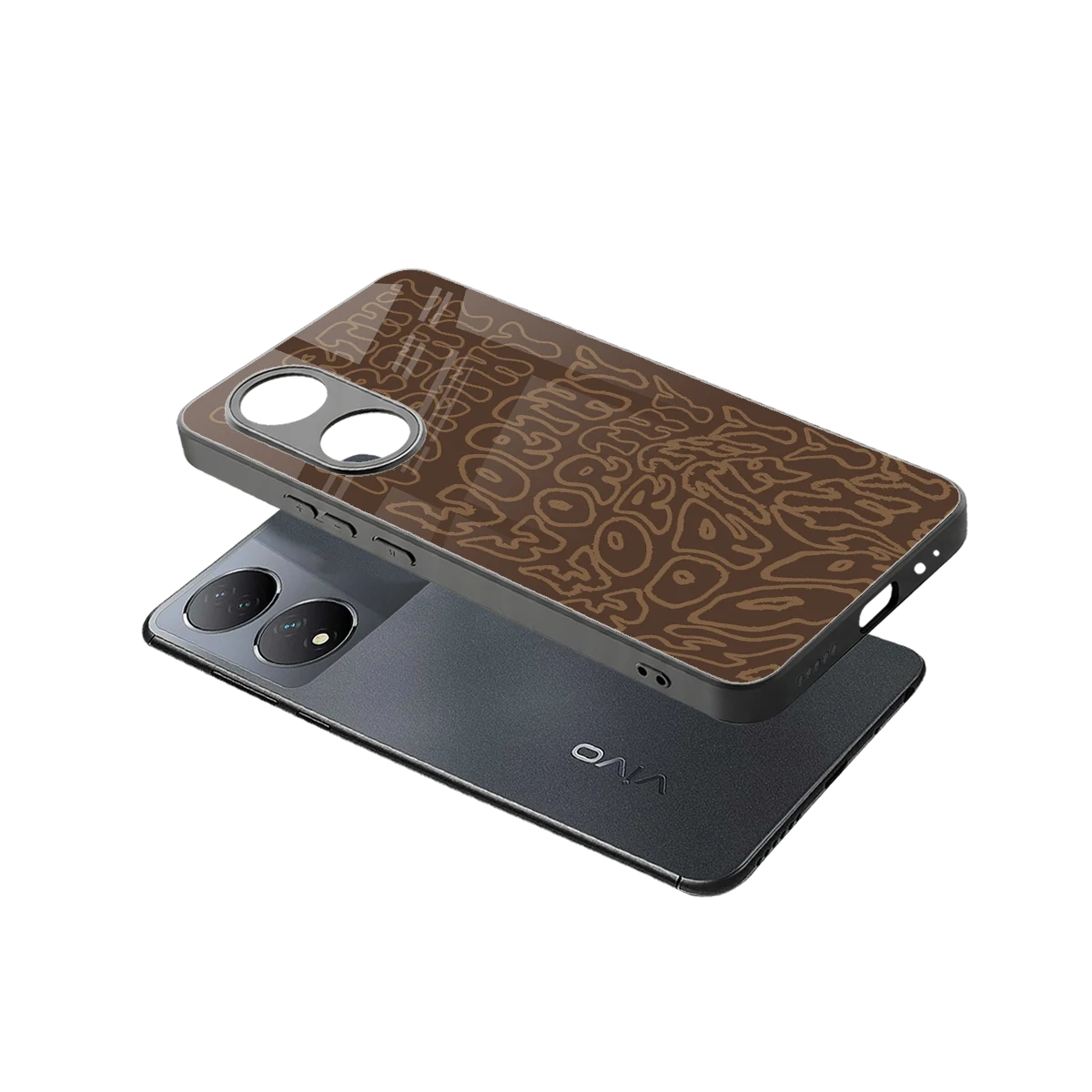 Worthy sleek Vivo-y100 cover with tempered glass back and TPU edges