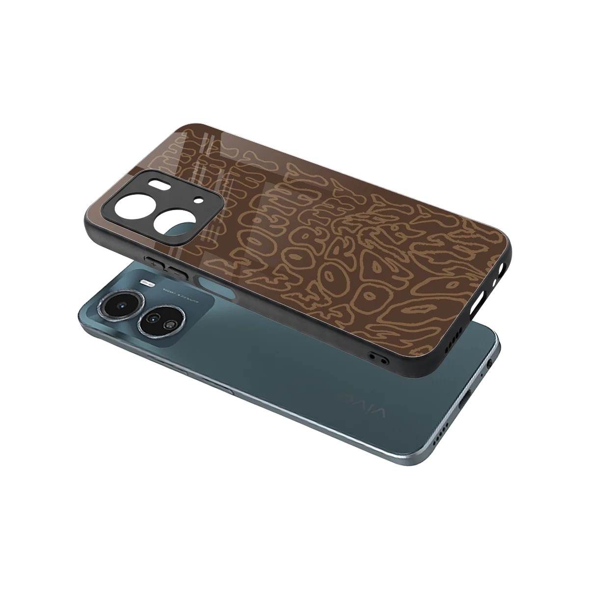 Worthy sleek vivo y16 cover with tempered glass back and TPU edges