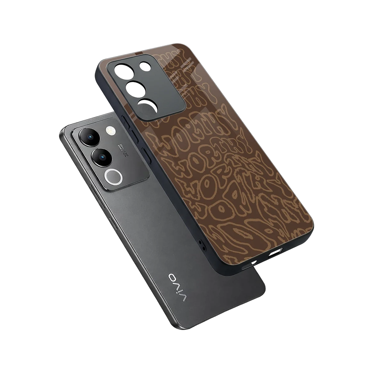 Worthy sleek vivo y200 5g cover with tempered glass back and TPU edges