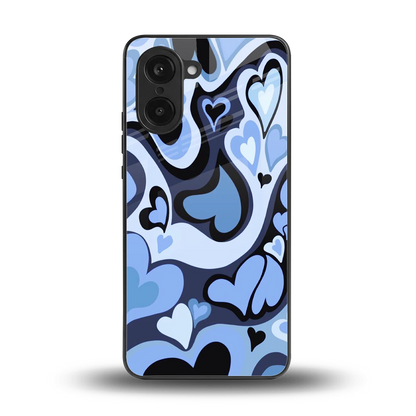 Y2K Blue Meltdown Hearts back phone cover | glass case for oneplus nord ce5 5g