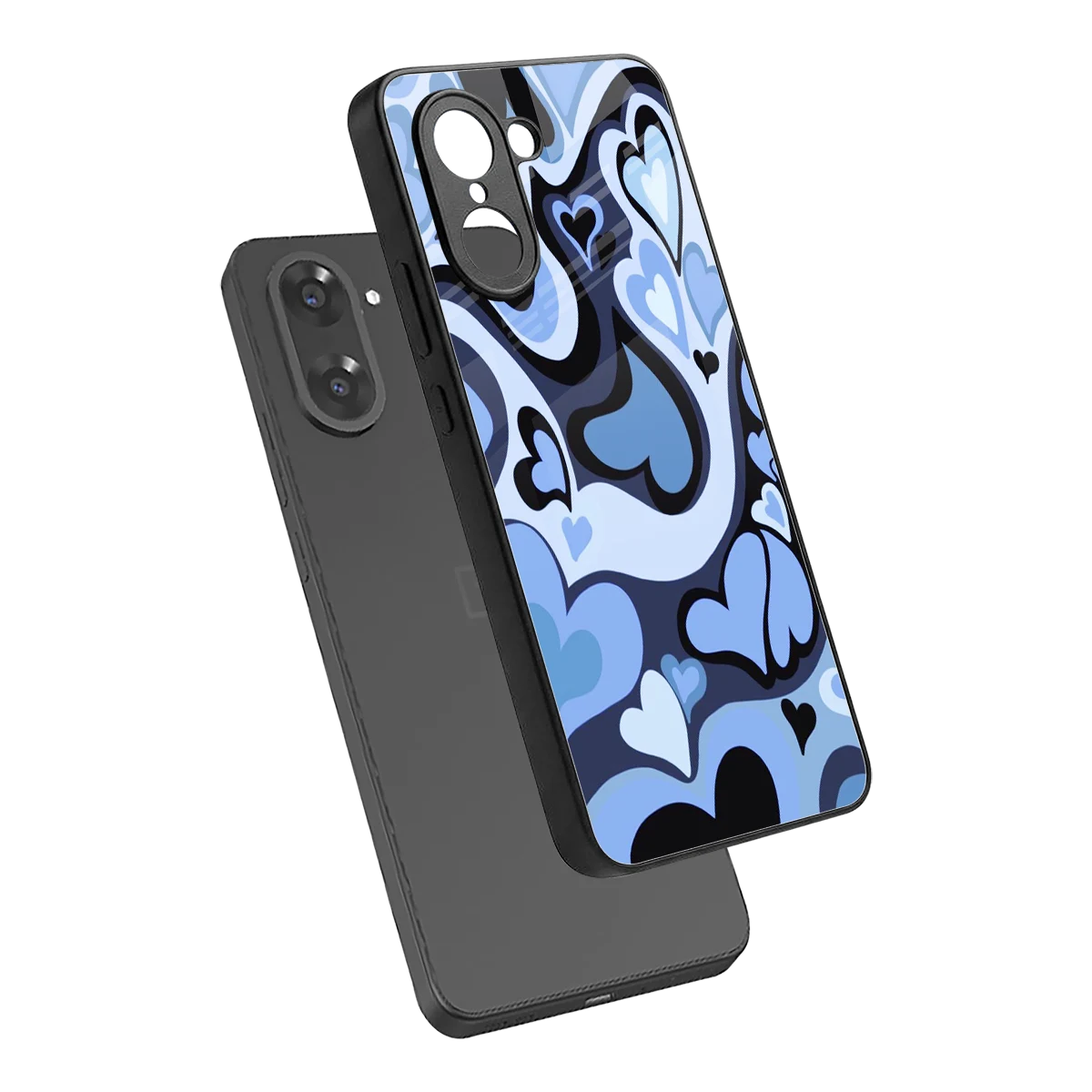 Y2K Blue Meltdown Hearts sleek oneplus nord ce5 5g cover with tempered glass back and TPU edges