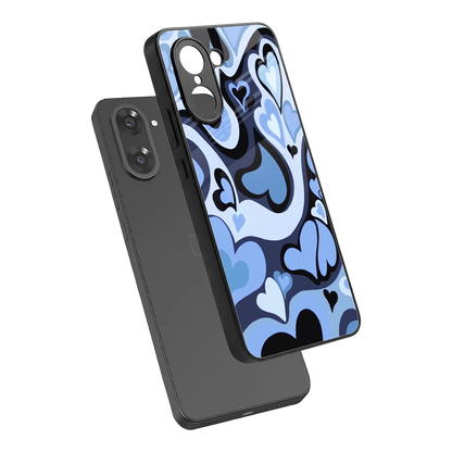 Y2K Blue Meltdown Hearts sleek oneplus nord ce5 5g cover with tempered glass back and TPU edges