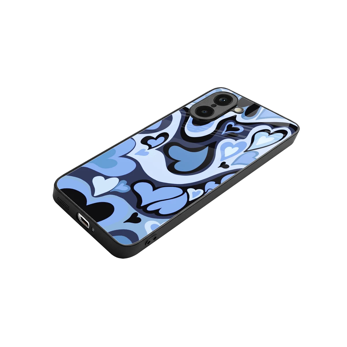 Y2K Blue Meltdown Hearts stylish phone case for oneplus nord ce5 5g | glossy glass and slim fit