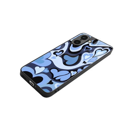Y2K Blue Meltdown Hearts stylish phone case for oneplus nord ce5 5g | glossy glass and slim fit