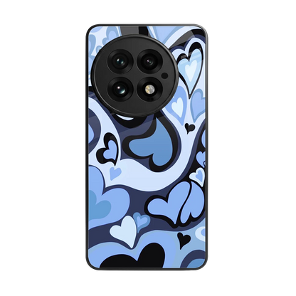 Y2K Blue Meltdown Hearts back phone cover | glass case for oneplus 13