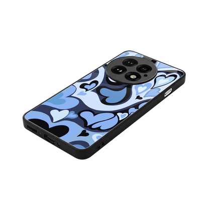 Y2K Blue Meltdown Hearts stylish phone case for oneplus 13 | glossy glass and slim fit