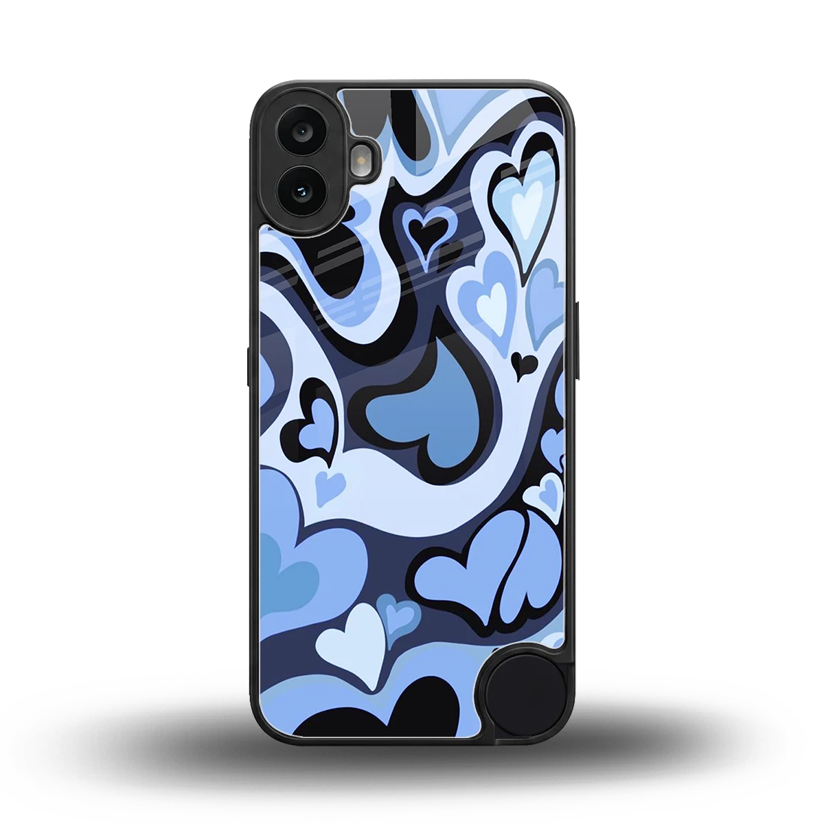 Y2K Blue Meltdown Hearts back phone cover | glass case for cmf nothing phone 1