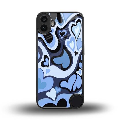 Y2K Blue Meltdown Hearts back phone cover | glass case for cmf nothing phone 1