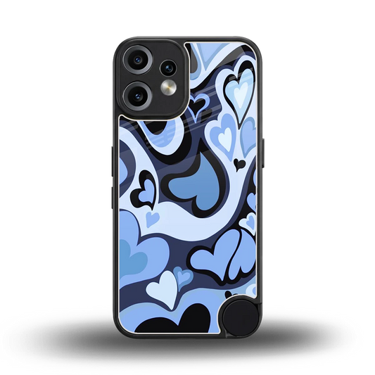 Y2K Blue Meltdown Hearts back phone cover | glass case for cmf nothing phone 2 pro