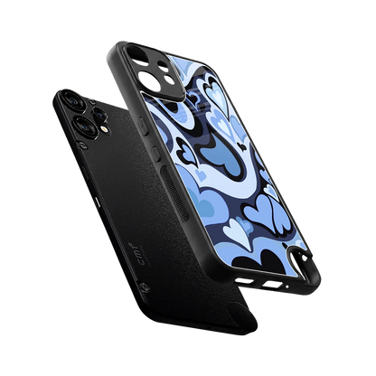 Y2K Blue Meltdown Hearts sleek cmf nothing phone 2 pro cover with tempered glass back and TPU edges