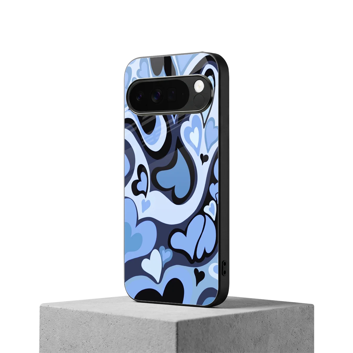 Y2K Blue Meltdown Hearts google pixel 10 pro xl mobile cover | shockproof glass phone case