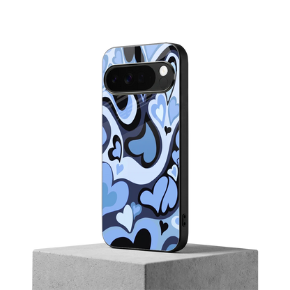 Y2K Blue Meltdown Hearts google pixel 10 pro xl mobile cover | shockproof glass phone case