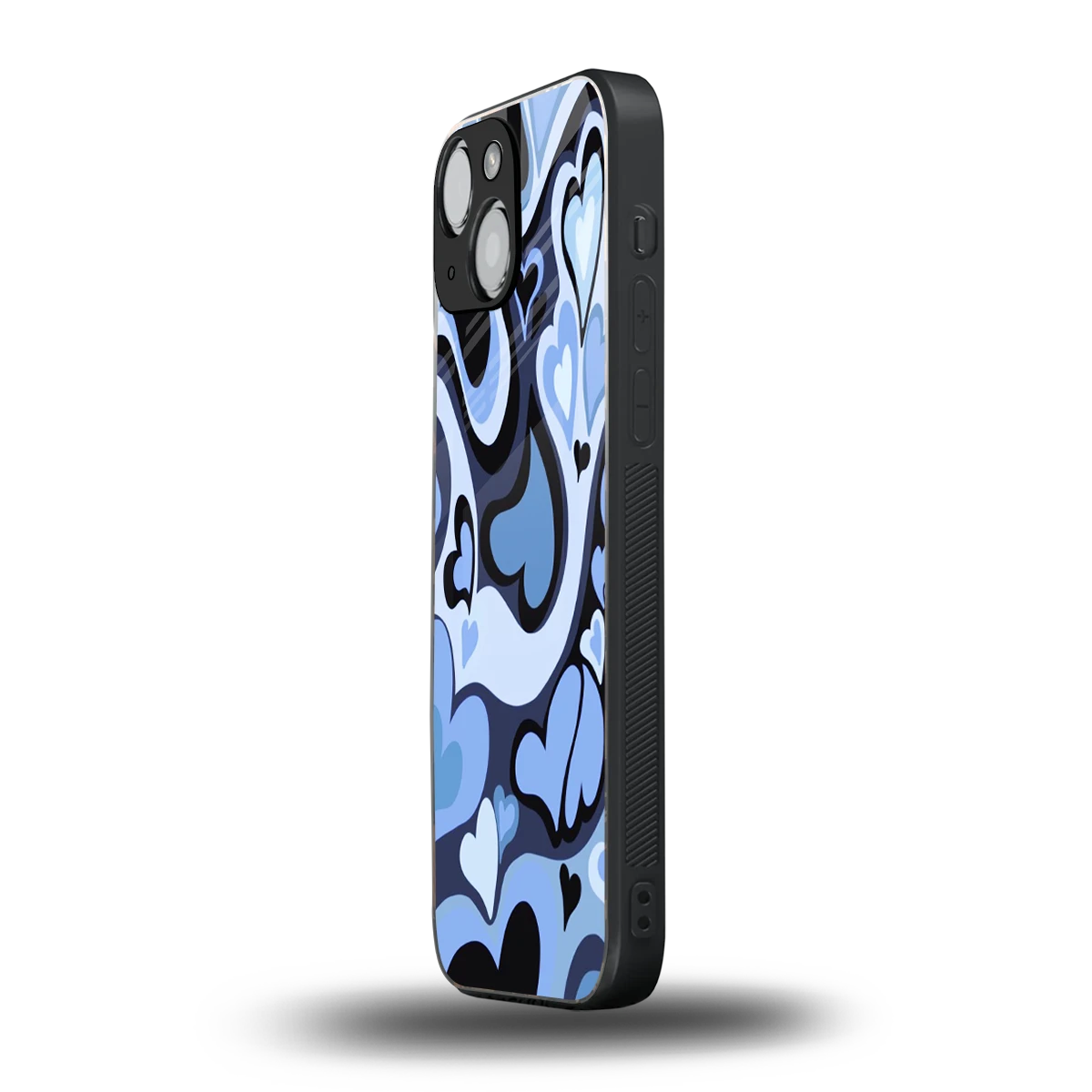 Y2K Blue Meltdown Hearts iphone 13 mini mobile cover | shockproof glass phone case