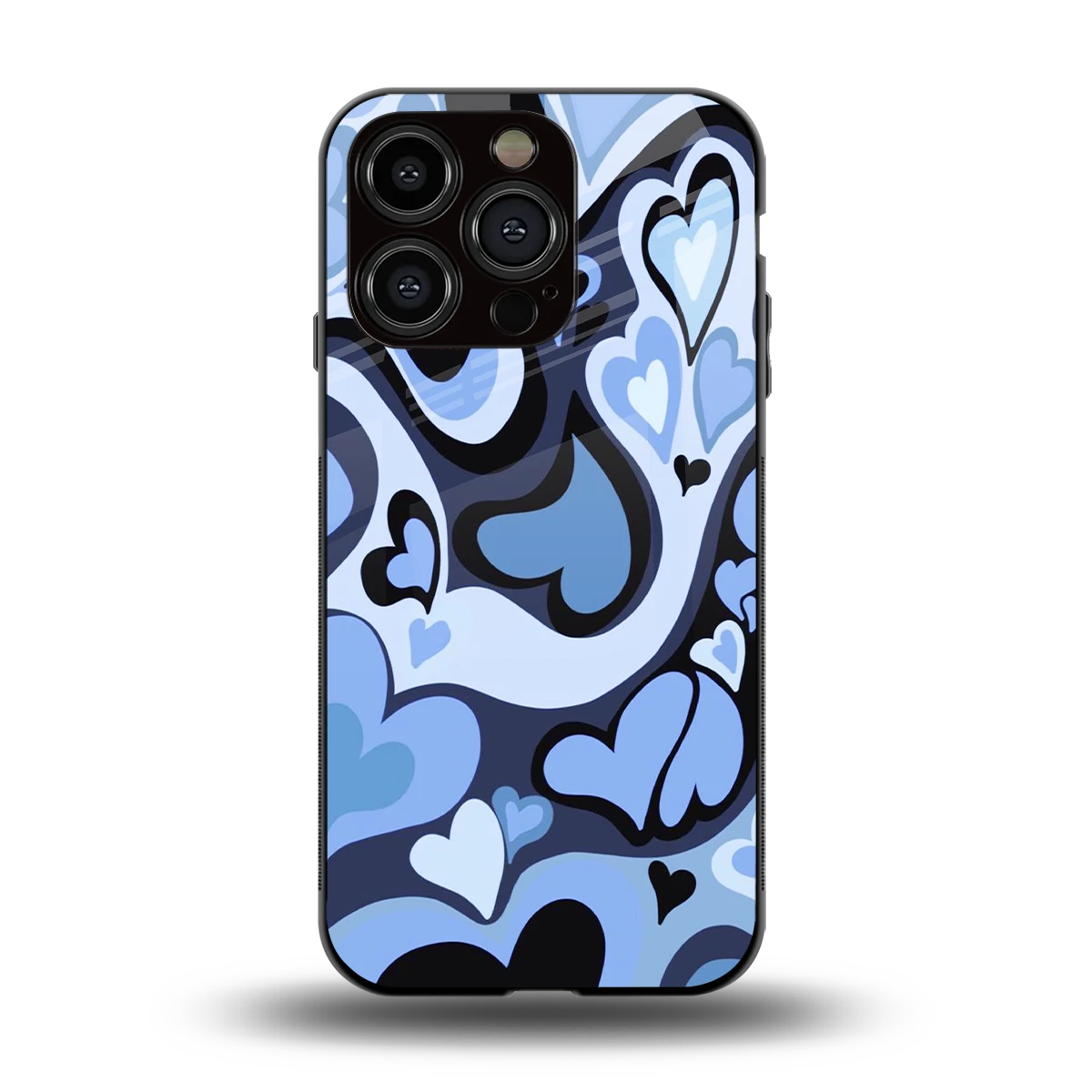 Y2K Blue Meltdown Hearts back phone cover | glass case for iphone 13 pro