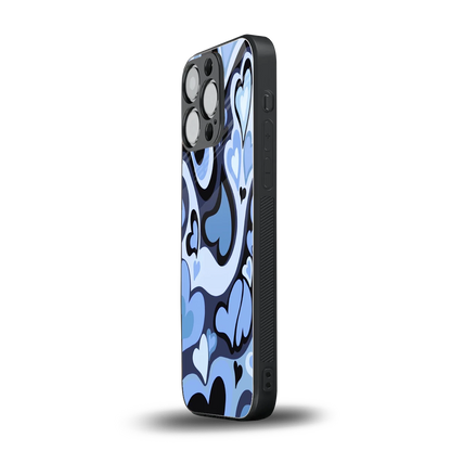 Y2K Blue Meltdown Hearts iphone 13 pro mobile cover | shockproof glass phone case