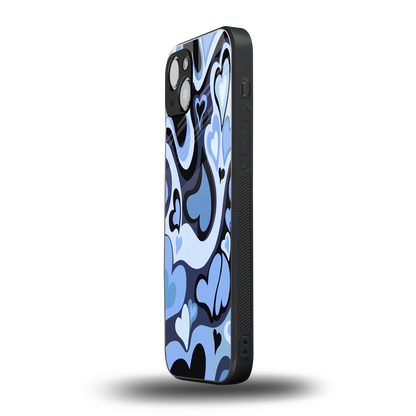 Y2K Blue Meltdown Hearts iphone 13 mobile cover | shockproof glass phone case