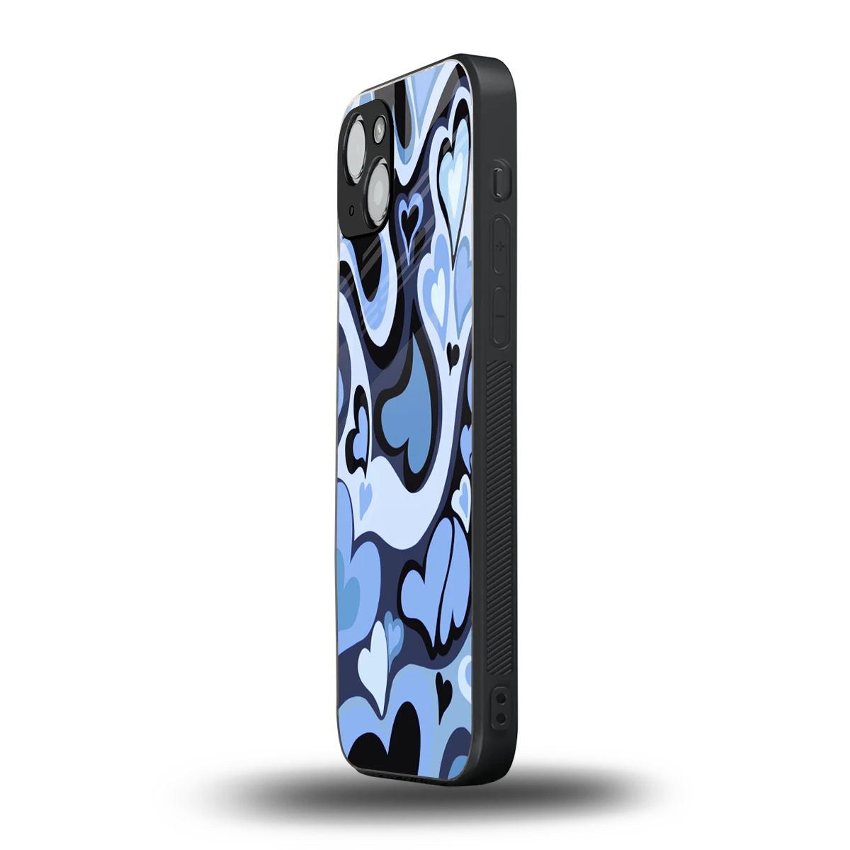 Y2K Blue Meltdown Hearts iphone 14 mobile cover | shockproof glass phone case