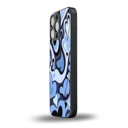 Y2K Blue Meltdown Hearts iphone 15 pro max mobile cover | shockproof glass phone case