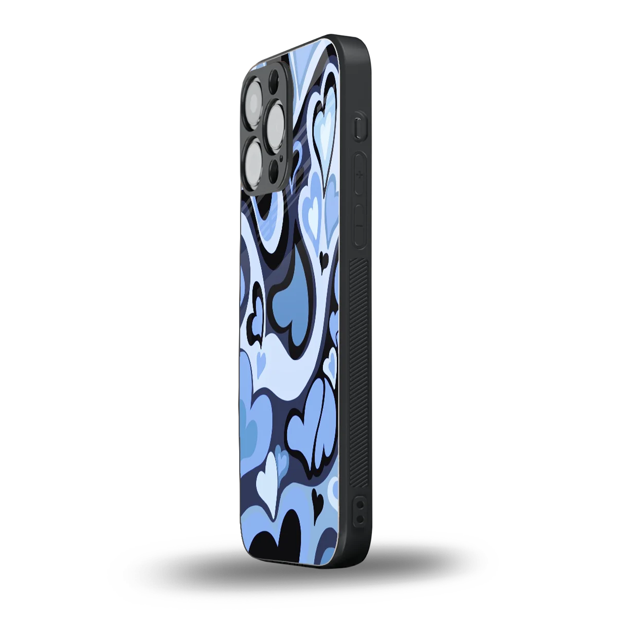 Y2K Blue Meltdown Hearts iphone 16 pro max mobile cover | shockproof glass phone case