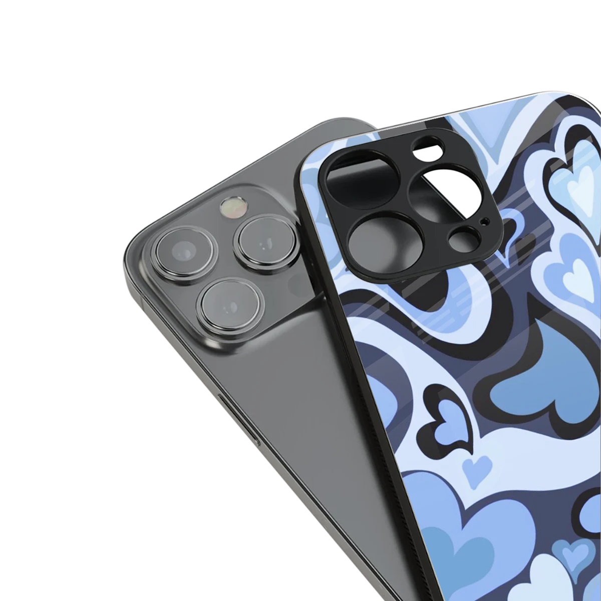 Y2K Blue Meltdown Hearts stylish phone case for iphone 17 pro max | glossy glass and slim fit