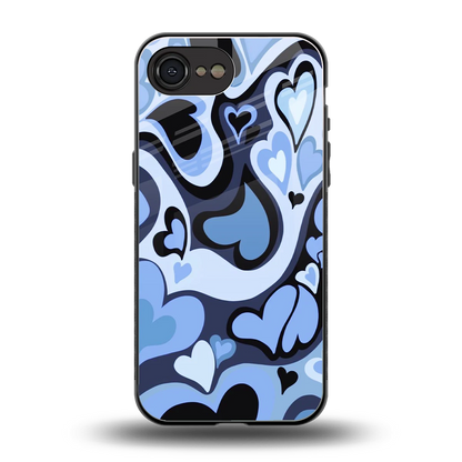 Y2K Blue Meltdown Hearts back phone cover | glass case for iphone 16e