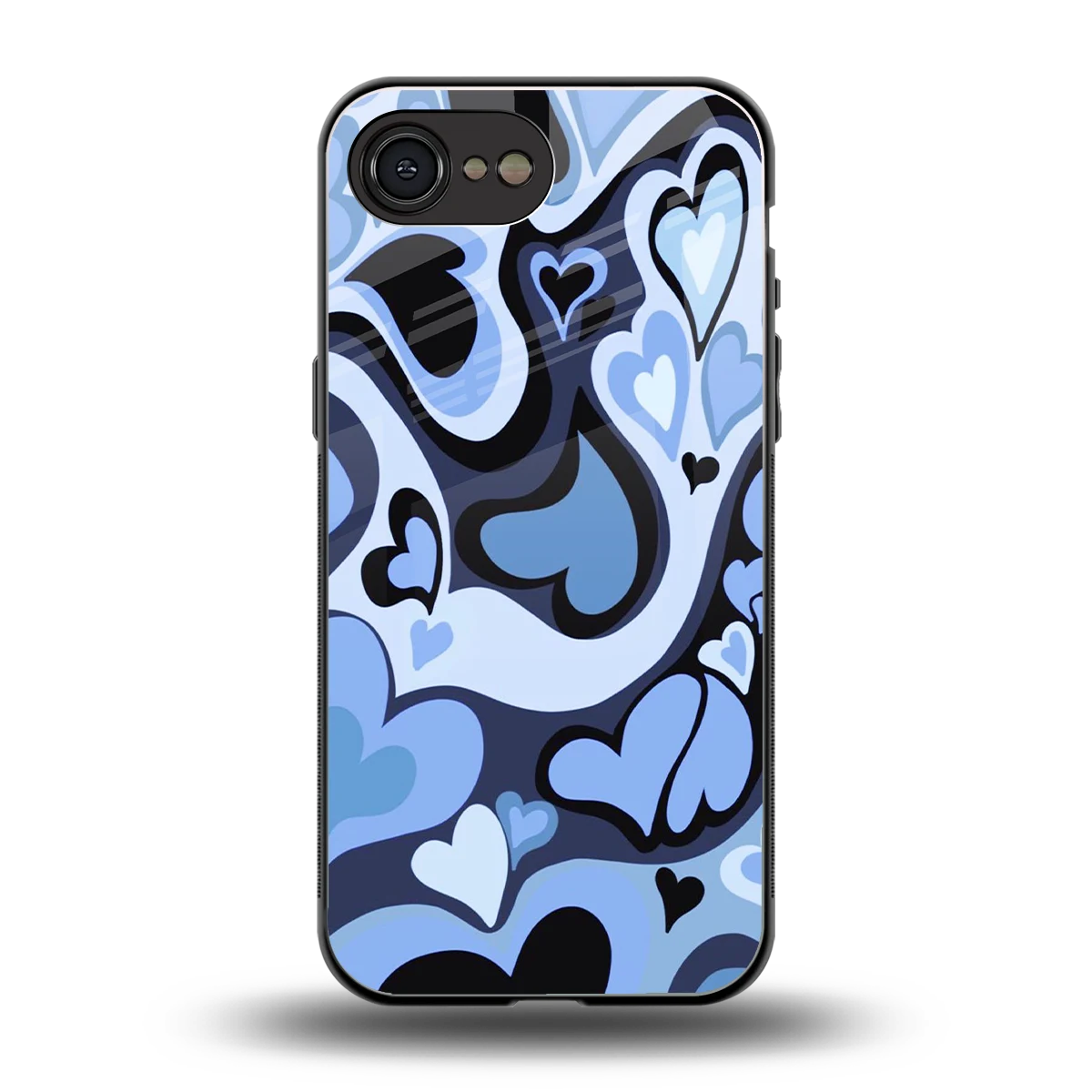 Y2K Blue Meltdown Hearts back phone cover | glass case for iphone 17e