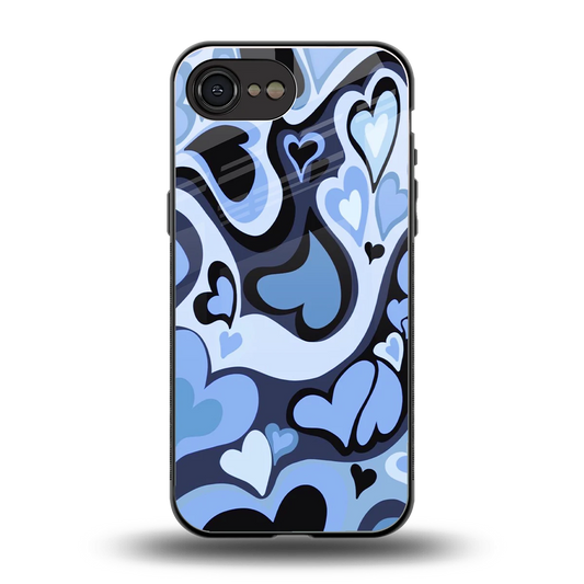 Y2K Blue Meltdown Hearts back phone cover | glass case for iphone 17e