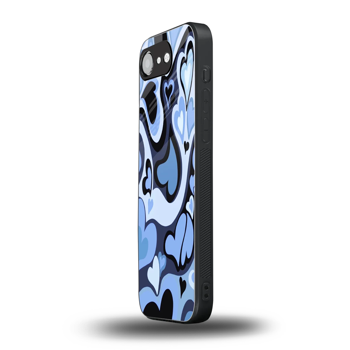 Y2K Blue Meltdown Hearts iphone 17e mobile cover | shockproof glass phone case