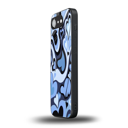 Y2K Blue Meltdown Hearts iphone 17e mobile cover | shockproof glass phone case