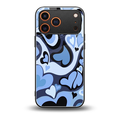 Y2K Blue Meltdown Hearts back phone cover | glass case for iphone 17 pro max