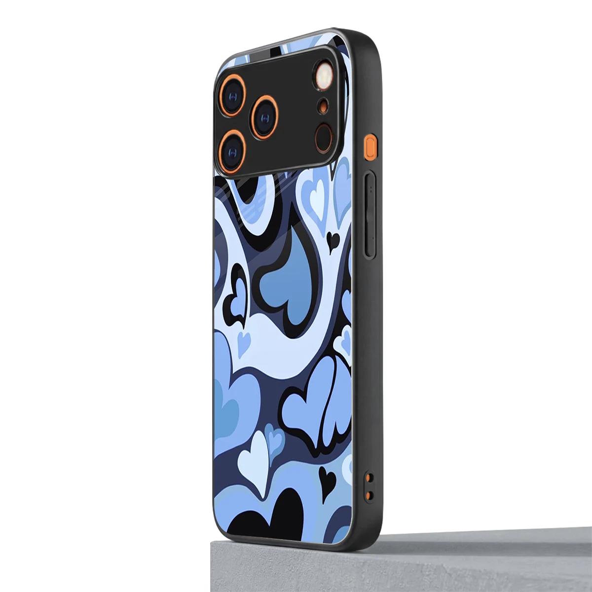 Y2K Blue Meltdown Hearts iphone 17 pro max mobile cover | shockproof glass phone case