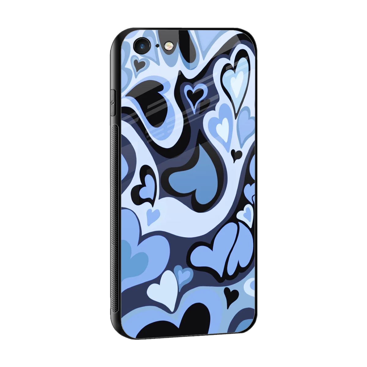 Y2K Blue Meltdown Hearts sleek iphone 6s cover with tempered glass back and TPU edges