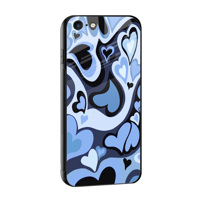 Y2K Blue Meltdown Hearts sleek iphone 6s cover with tempered glass back and TPU edges