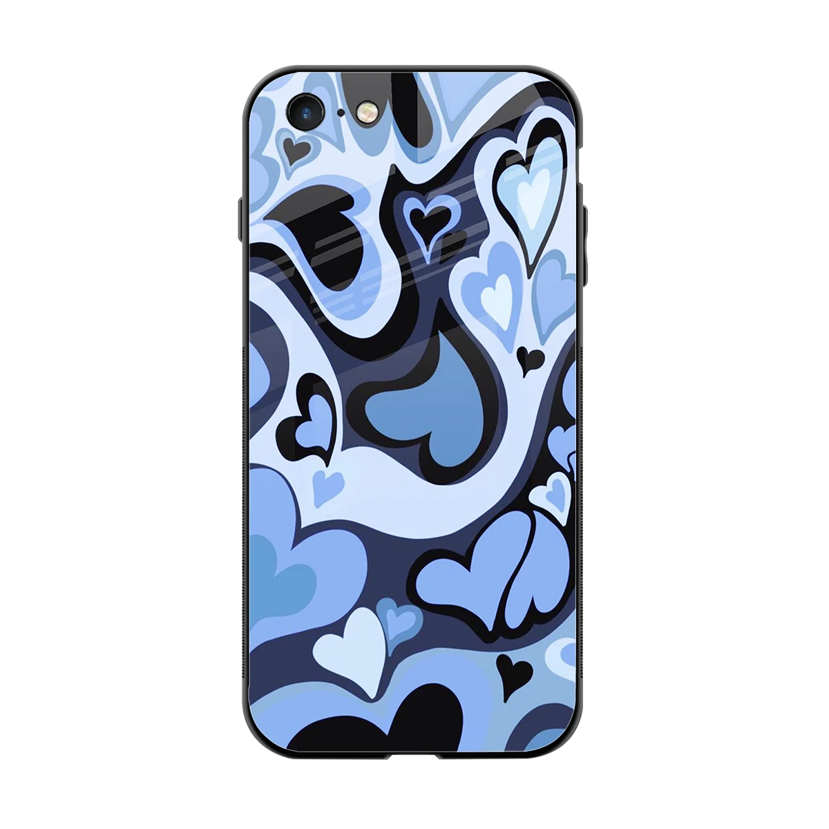 Y2K Blue Meltdown Hearts back phone cover | glass case for iphone 6