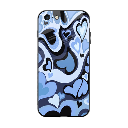 Y2K Blue Meltdown Hearts back phone cover | glass case for iphone 6