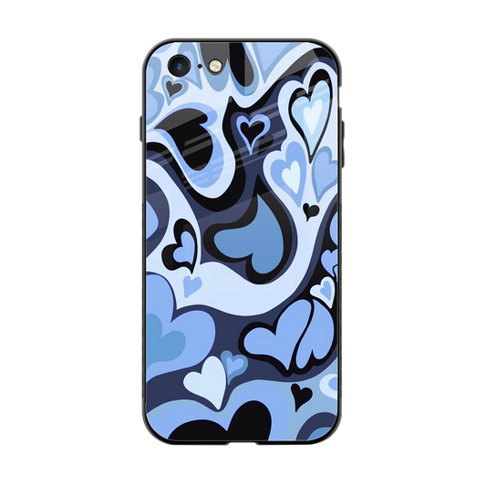 Y2K Blue Meltdown Hearts back phone cover | glass case for iphone 6s