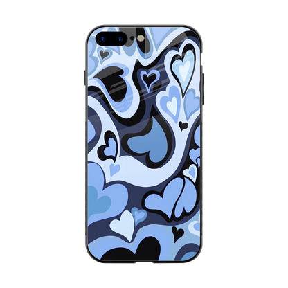 Y2K Blue Meltdown Hearts back phone cover | glass case for iphone 7 plus