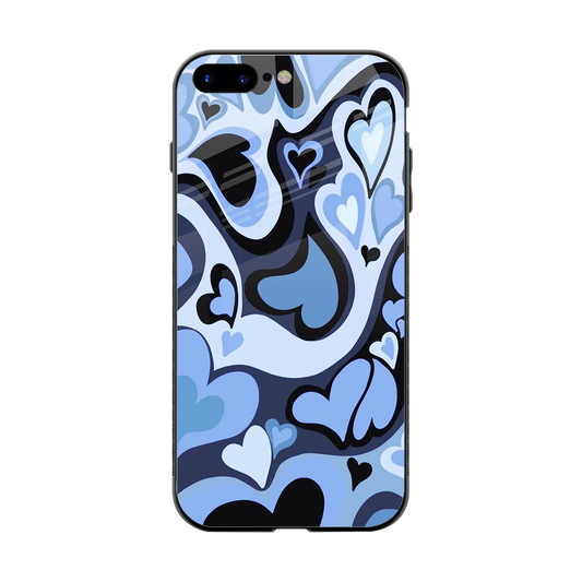 Y2K Blue Meltdown Hearts back phone cover | glass case for iphone 8 plus